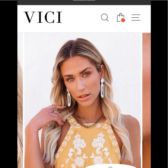 NWT Earrings  3” Tao Beaded Statement /White - Picture 8 of 10